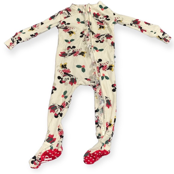 Posh Peanut x Disney Minnie Christmas Footed Ruffled Onesie - Size 6-9 M - HTF! - Picture 2 of 4